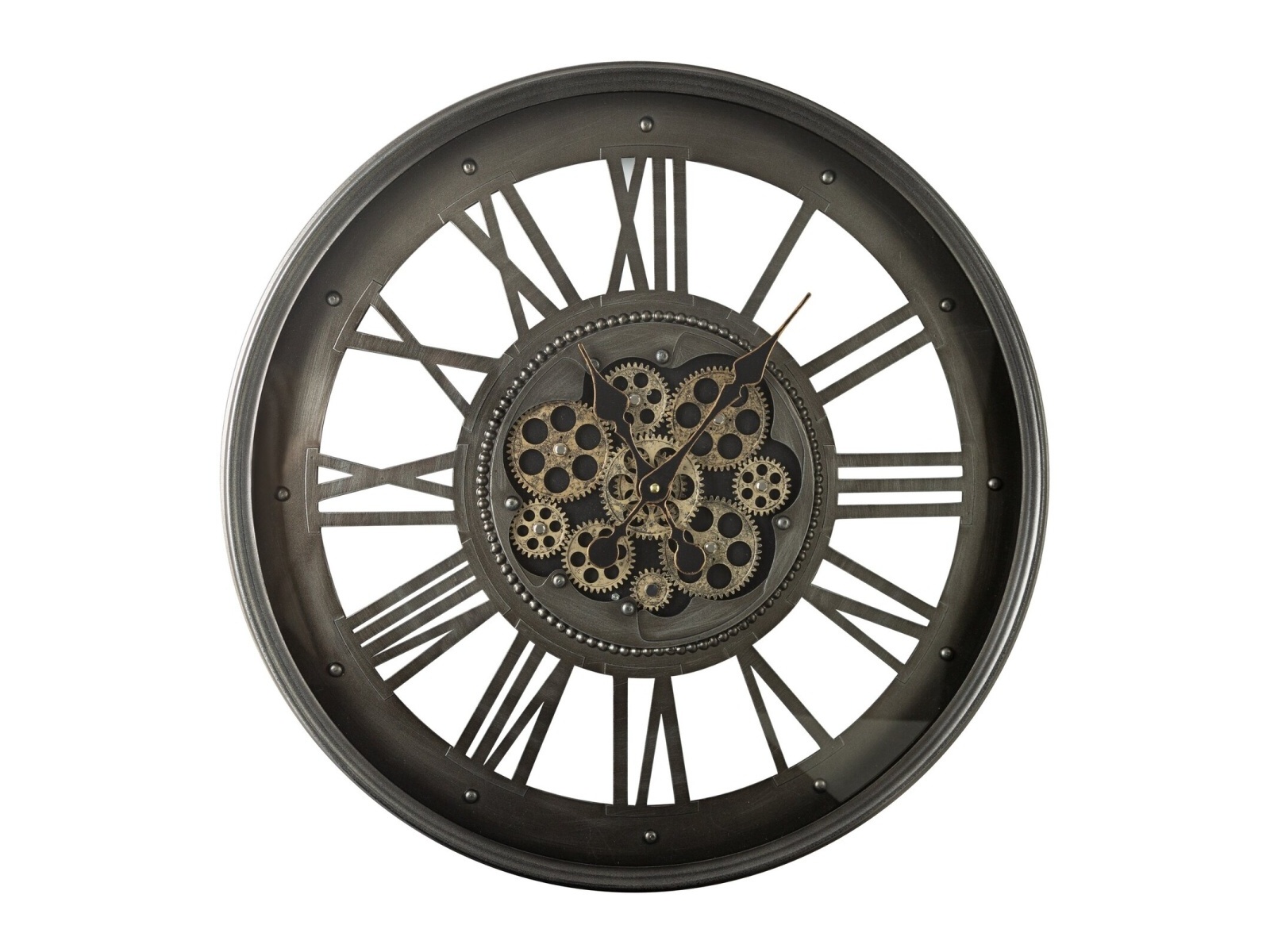 Dekoračné nástenné hodiny s pohyblivým ozubením, 60 cm